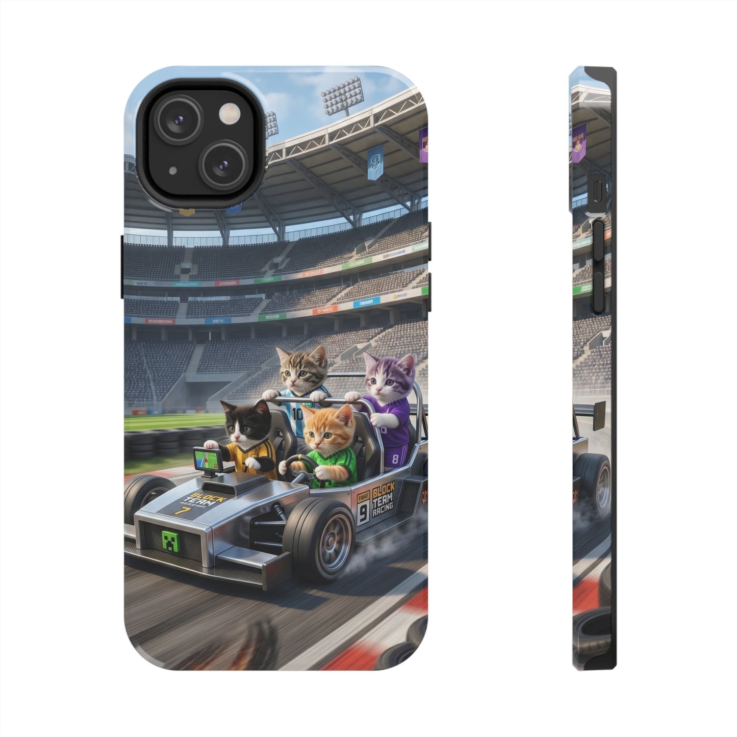 Racing Cats Tough Phone Case — Cute Kittens Driving Racecar Phone Cover