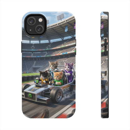 Racing Cats Tough Phone Case — Cute Kittens Driving Racecar Phone Cover