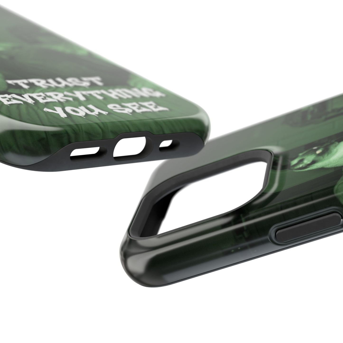 Phone Case 'Trust Everything You See' Green Dog Photo Magnetic Impact-Resistant Case