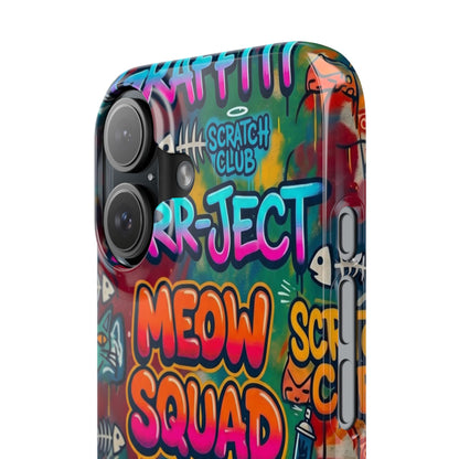 Meow Squad Graffiti Phone Case — Colorful Cat Crew Slim Case