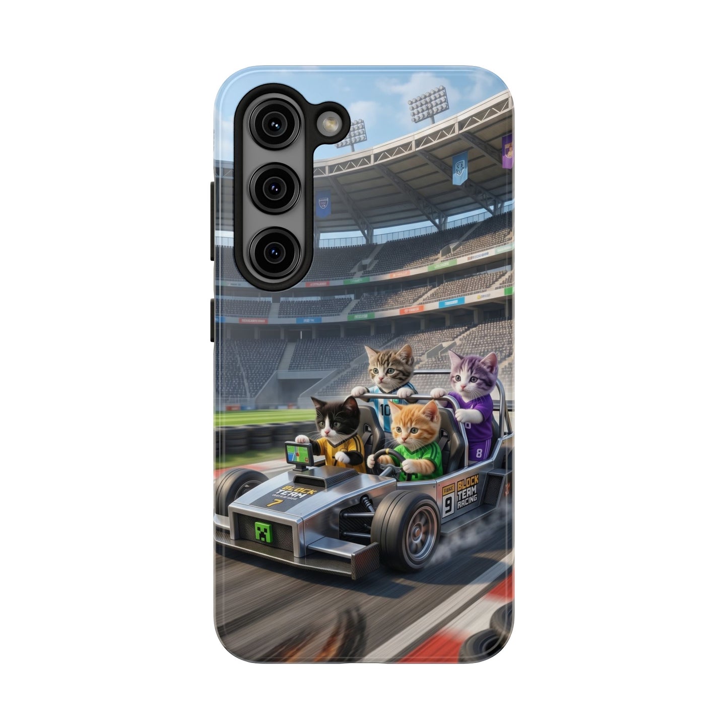 Racing Cats Tough Phone Case — Cute Kittens Driving Racecar Phone Cover