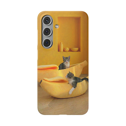 Cat Cozy Phone Case – Cute Kittens in Yellow Living Room Snap Case