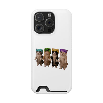 Minecraft Kittens Cat Phone Case with Card Holder