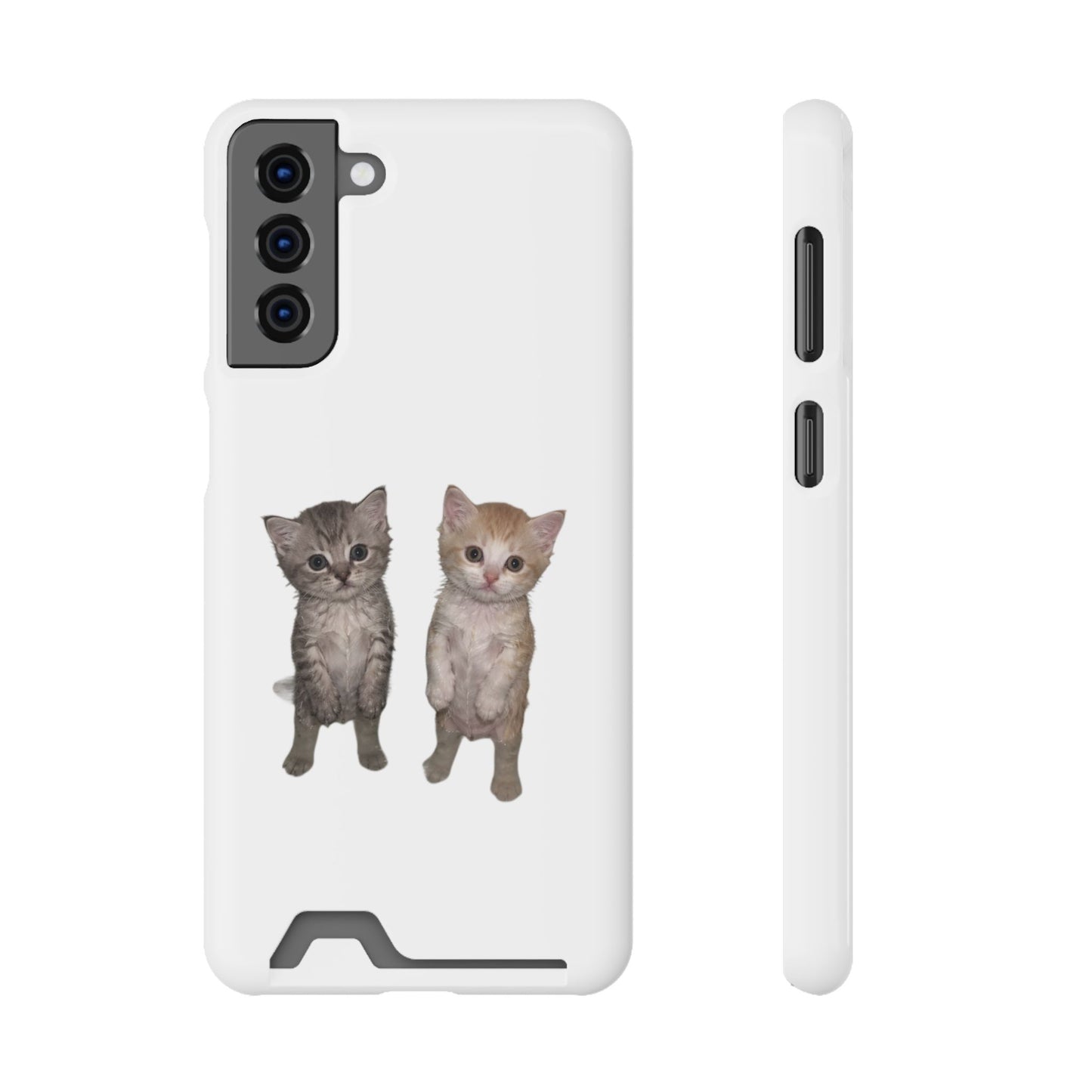 Duo Cute Kitten Phone Case with Card Holder