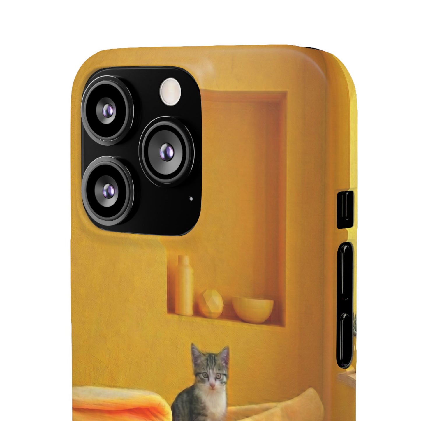 Cat Cozy Phone Case – Cute Kittens in Yellow Living Room Snap Case