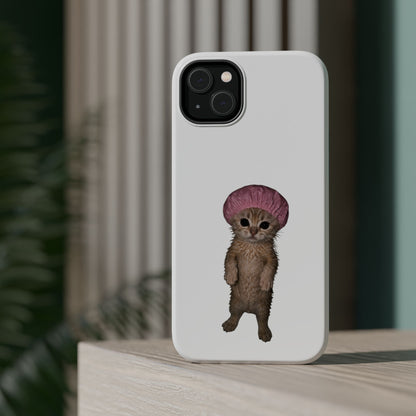 Cute Kitten in Shower Cap  Magnetic Impact-Resistant