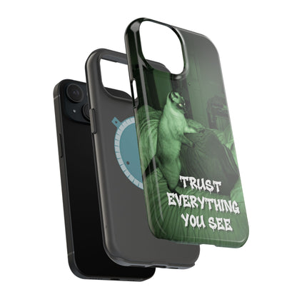 Phone Case 'Trust Everything You See' Green Dog Photo Magnetic Impact-Resistant Case