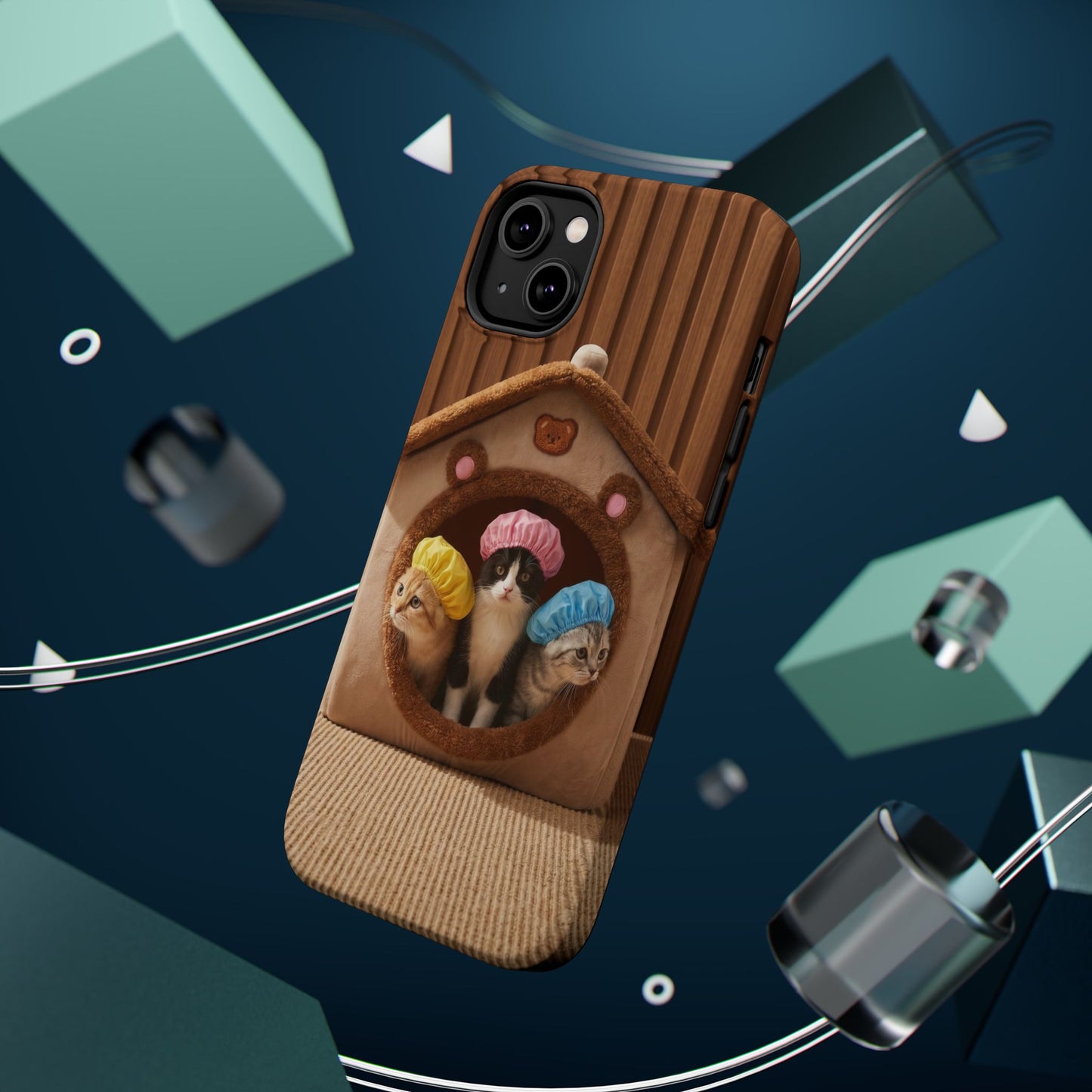 Cute Kittens in Cozy House Phone Case — Magnetic Impact-Resistant Case