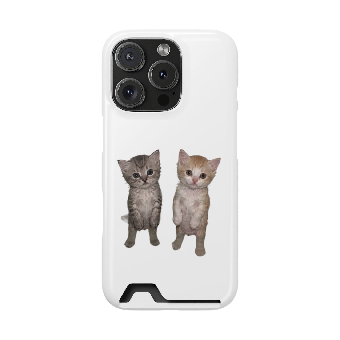 Duo Cute Kitten Phone Case with Card Holder
