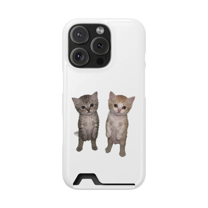 Duo Cute Kitten Phone Case with Card Holder