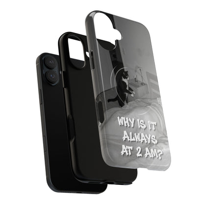 Phone Case “Why Is It Always at 2 AM?” Cat Photo Tough Magnetic Case
