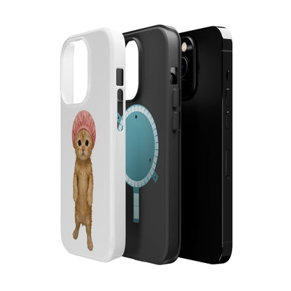 Cute Kitten in Shower Cap Magnetic Impact-Resistant Phone Case