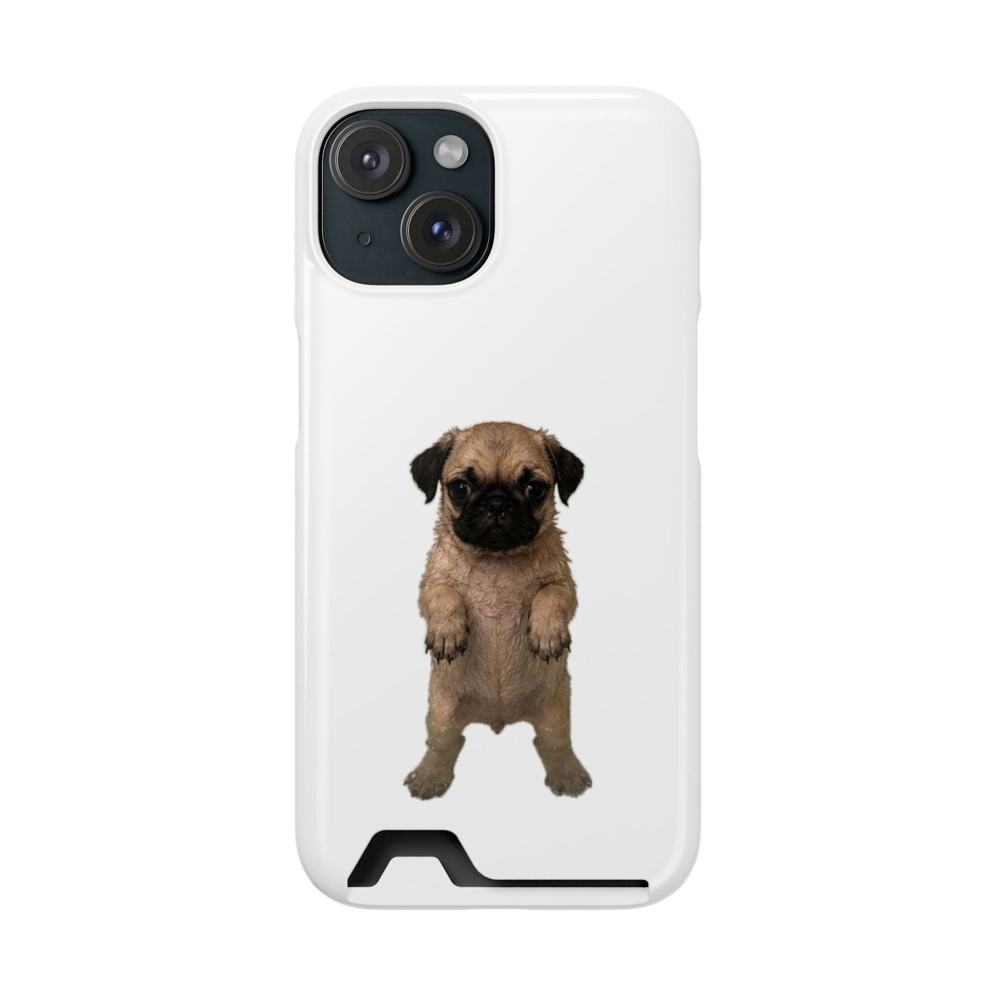 Cute Standing  Pug Card Holder Phone Case
