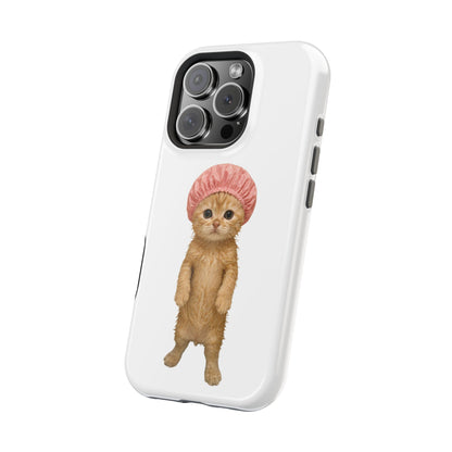 Cute Kitten in Shower Cap Magnetic Impact-Resistant Phone Case