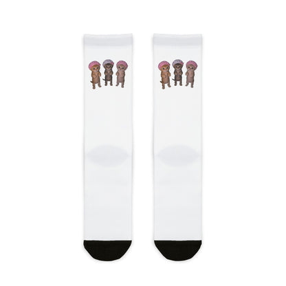 Cute Standing Kittens Trio  Crew Socks