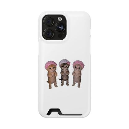 Cute Three Kittens Phone Case with Card Holder