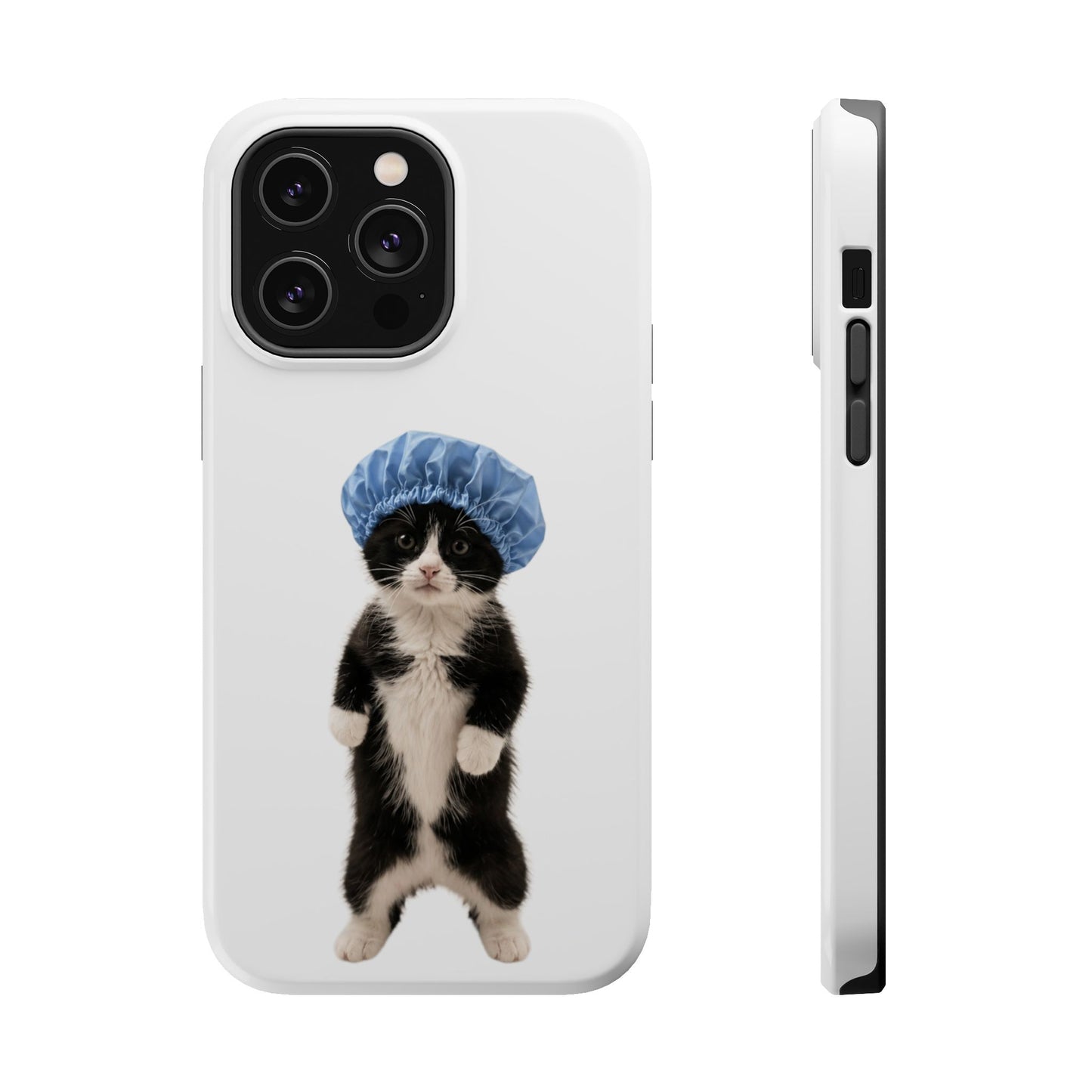 Cute Cat in Shower Cap Magnetic Impact-Resistant Phone Case