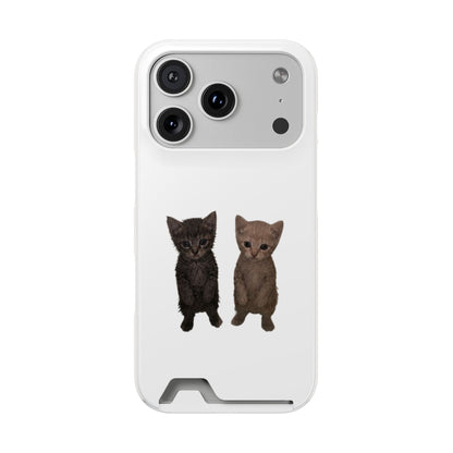 Cute Kitten Duo Phone Case with Card Holder