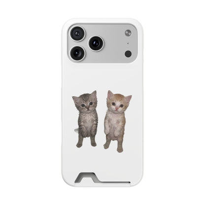 Duo Cute Kitten Phone Case with Card Holder