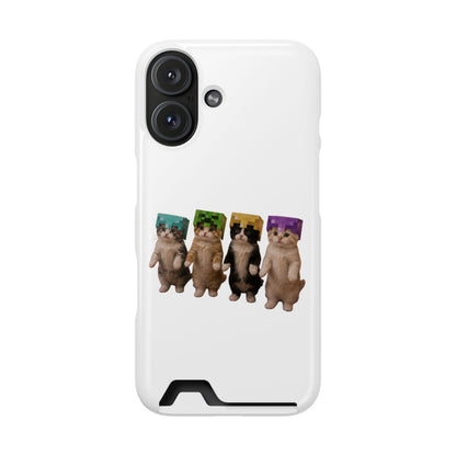 Minecraft Kittens Cat Phone Case with Card Holder