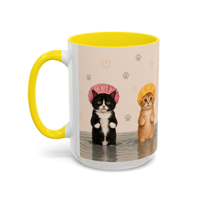 Cute Kittens in Shower Caps Accent Coffee Mug – 11/15oz