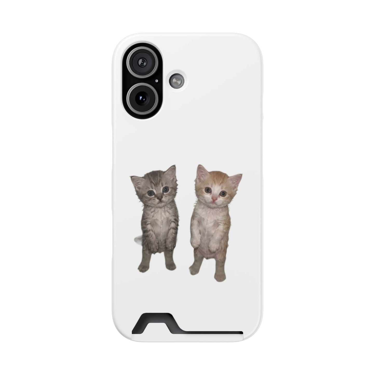Duo Cute Kitten Phone Case with Card Holder