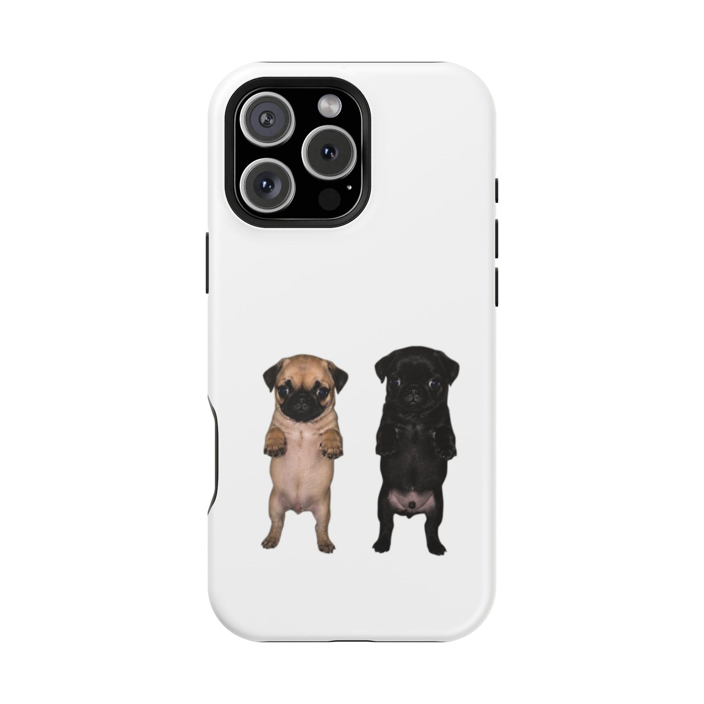 Cute Standing Pug Duo Magnetic Impact-Resistant Phone Case