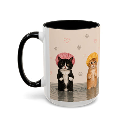 Cute Kittens in Shower Caps Accent Coffee Mug – 11/15oz