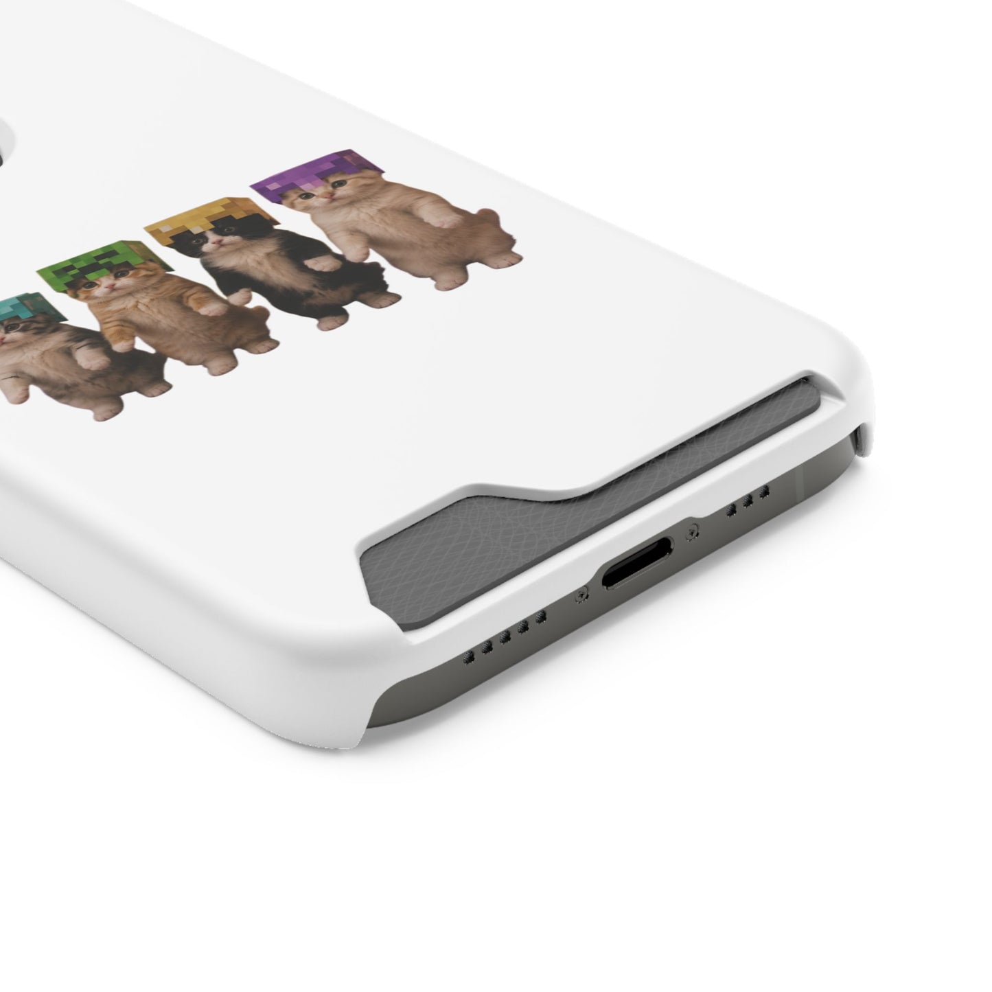 Minecraft Kittens Cat Phone Case with Card Holder