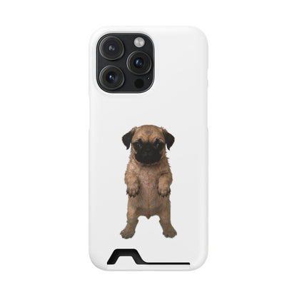 Cute Standing  Pug Card Holder Phone Case