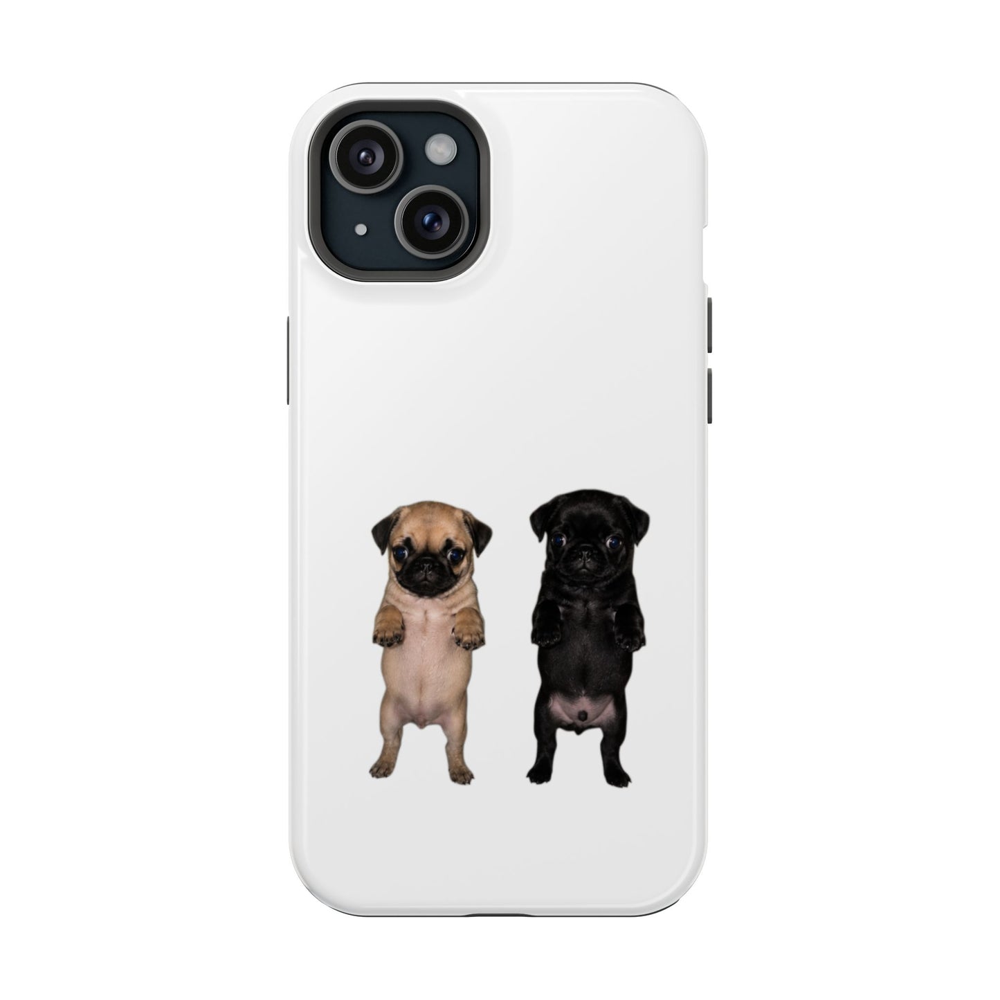 Cute Standing Pug Duo Magnetic Impact-Resistant Phone Case