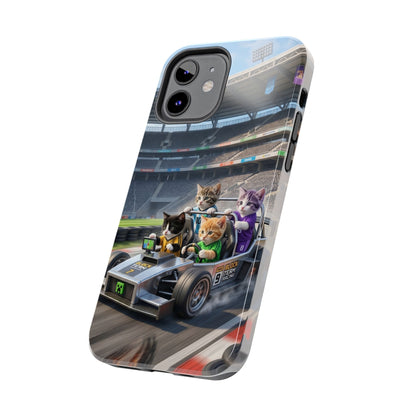 Racing Cats Tough Phone Case — Cute Kittens Driving Racecar Phone Cover