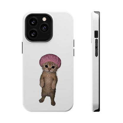 Cute Kitten in Shower Cap  Magnetic Impact-Resistant