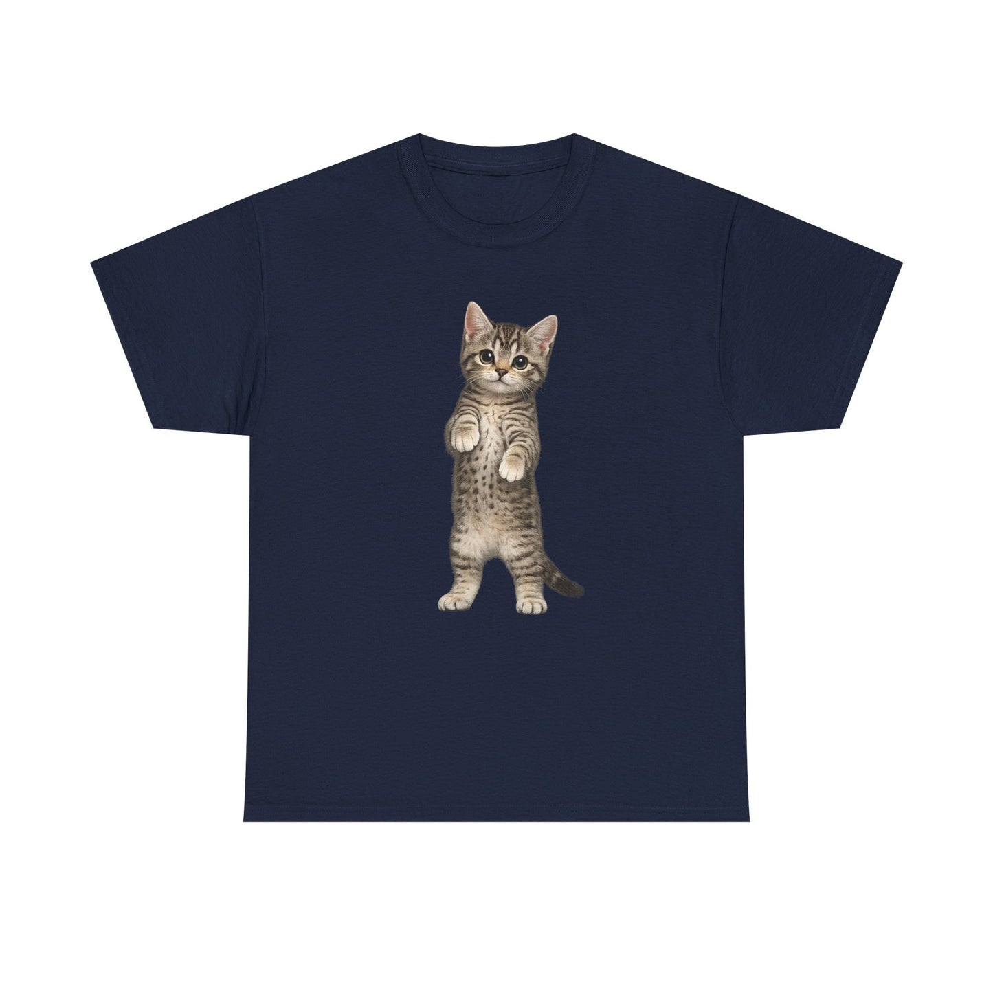 Standing Tabby Kitten T-Shirt — Cute Cat Graphic Tee for Cat Lovers