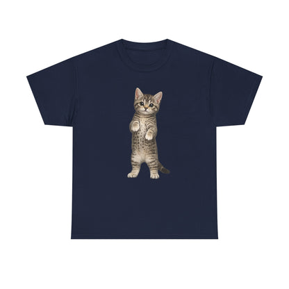 Standing Tabby Kitten T-Shirt — Cute Cat Graphic Tee for Cat Lovers