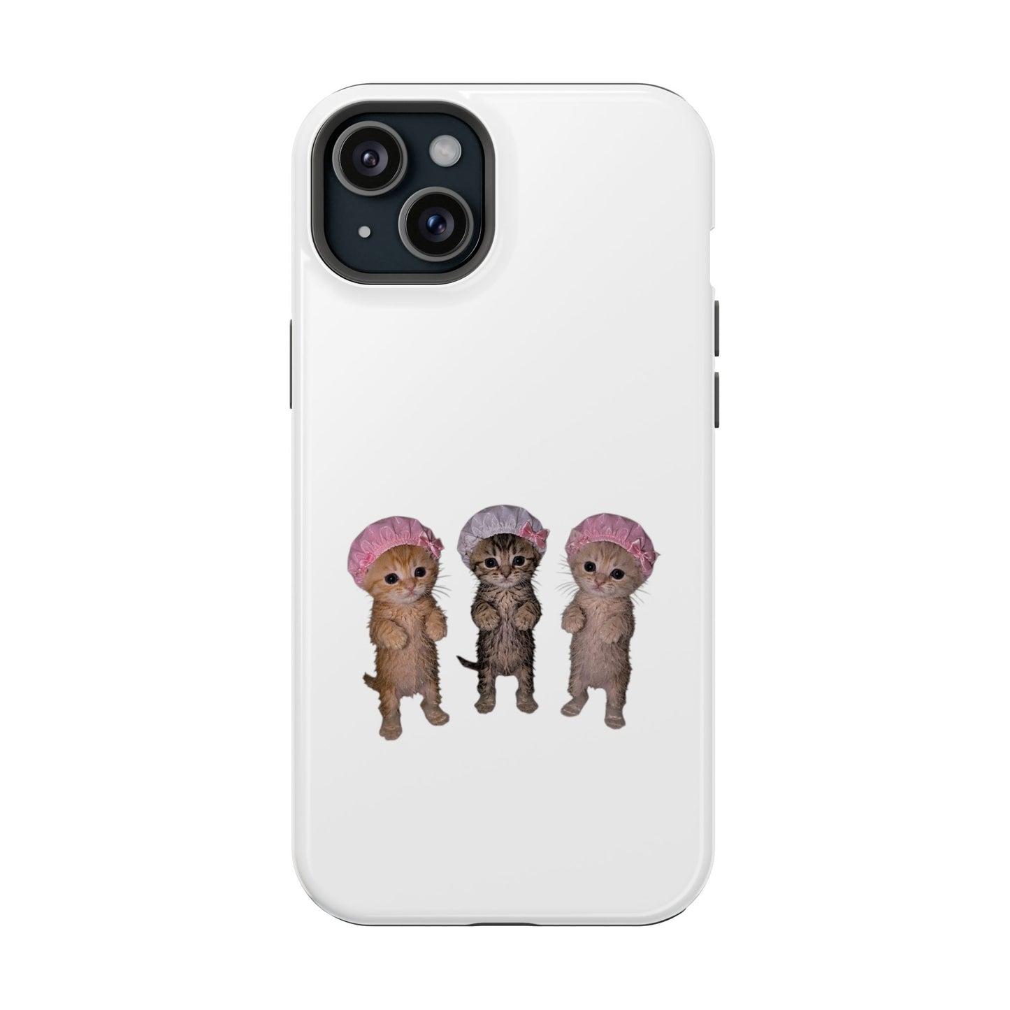 Cute Standing Kittens with Shower Caps  Phone Case