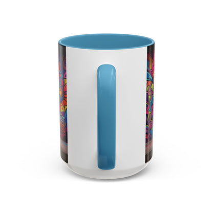 Street Kitties Graffiti Coffee Mug — Colorful Cat Art Accent Mug (11/15oz)