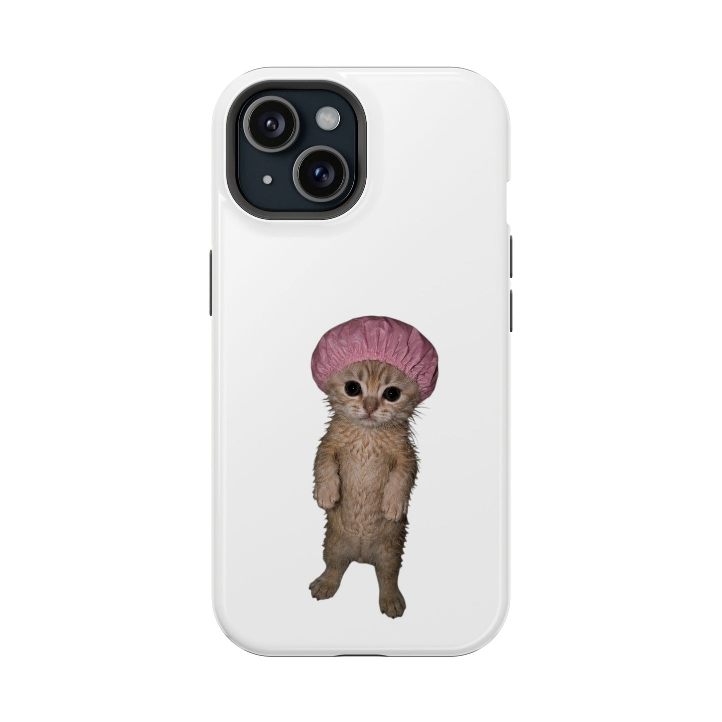 Cute Kitten in Shower Cap  Magnetic Impact-Resistant