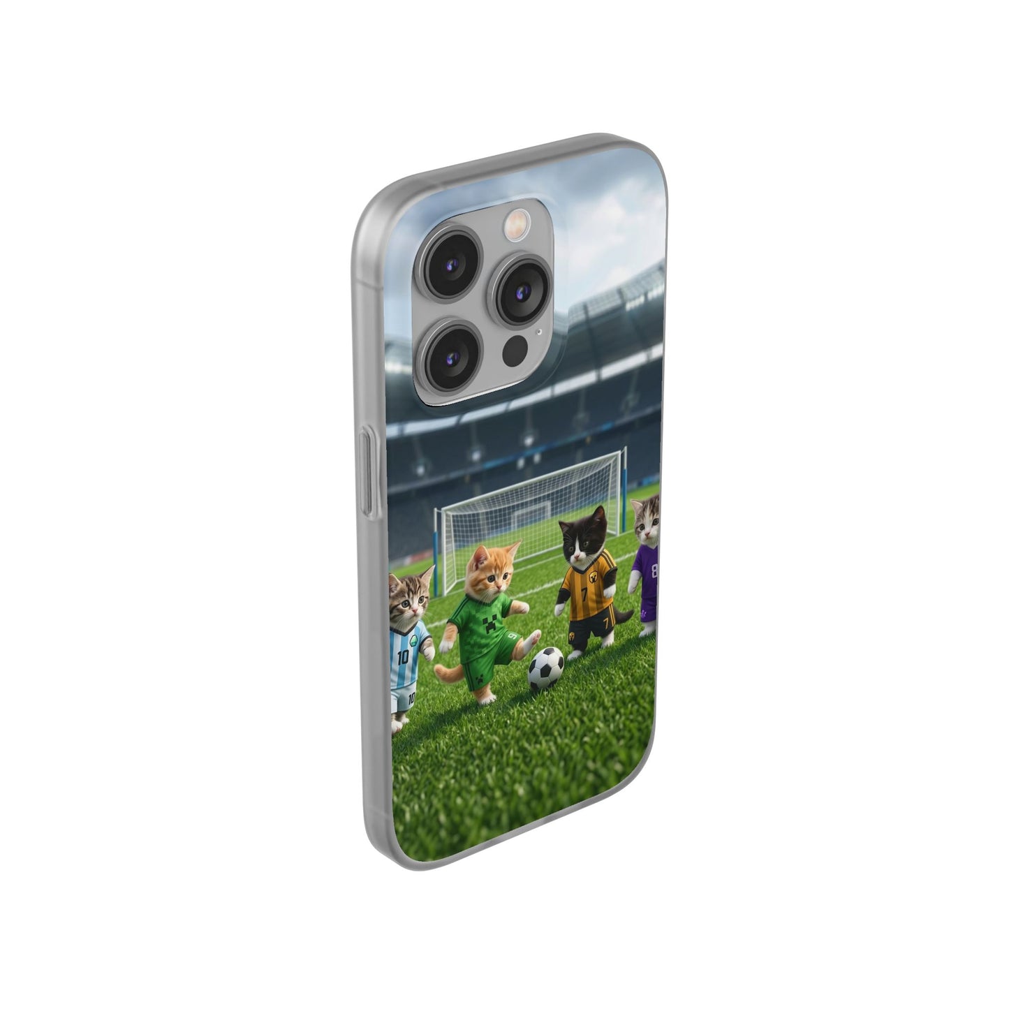 Cute Soccer Cats Phone Case — Kawaii Football Kit iPhone Cover