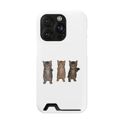 Cute Trio Kittens Phone Case with Card Holder