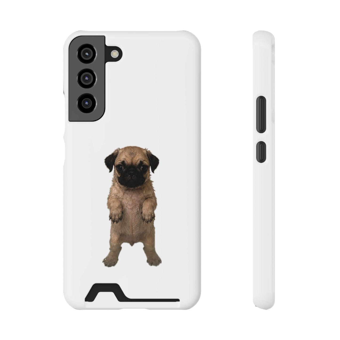 Cute Standing  Pug Card Holder Phone Case
