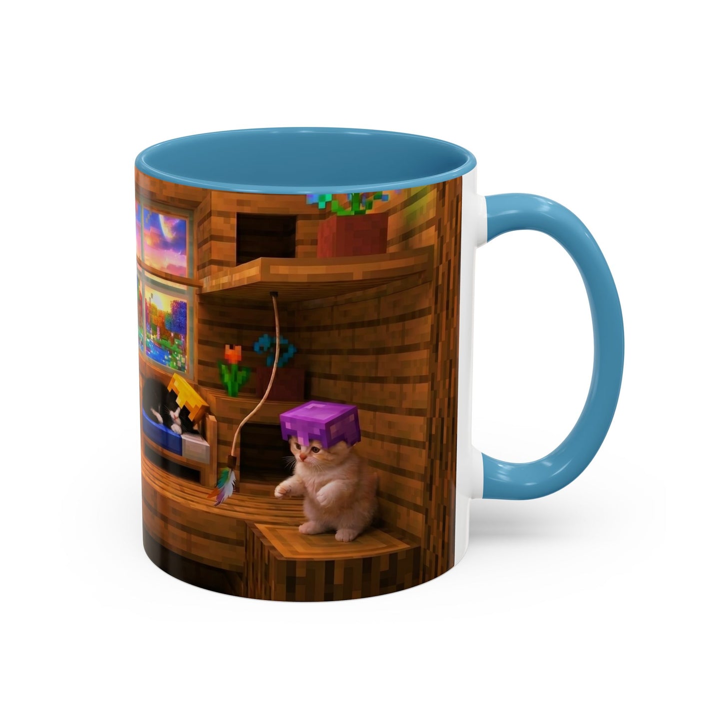 Cozy Cat Tree Accent Coffee Mug — Cute Kitten Window Scene (11/15 oz)