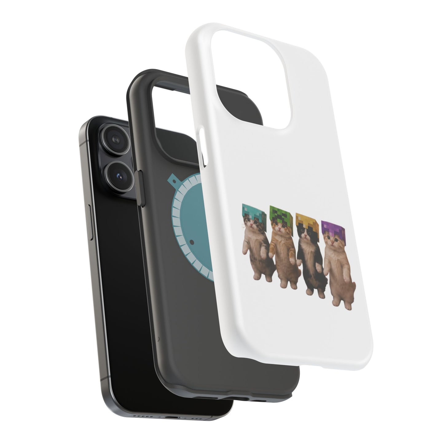 Dancing Kittens Minecraft Helmet Magnetic Impact-Resistant Phone Case