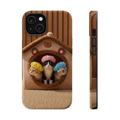 Cute Kittens in Cozy House Phone Case — Magnetic Impact-Resistant Case