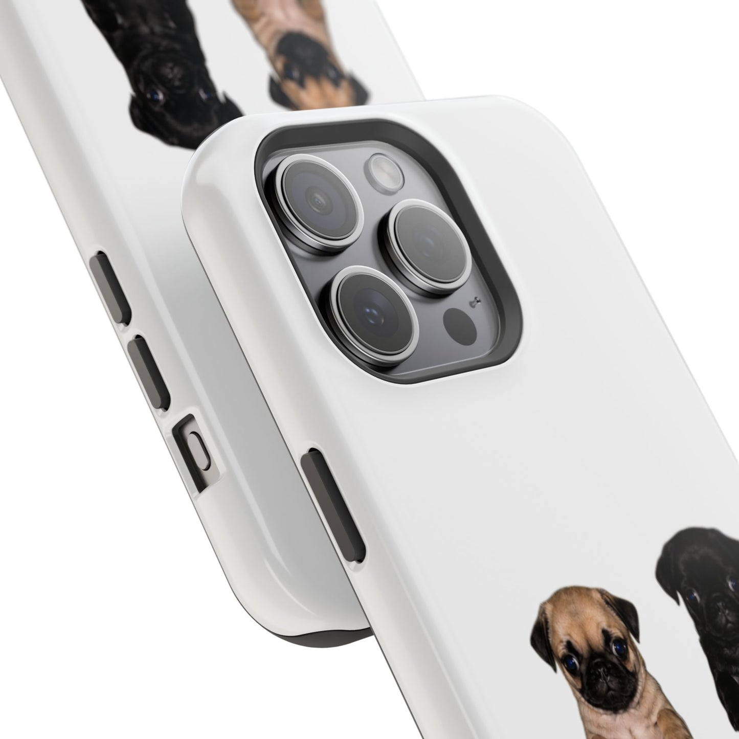 Cute Standing Pug Duo Magnetic Impact-Resistant Phone Case