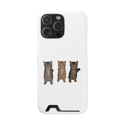 Cute Trio Kittens Phone Case with Card Holder