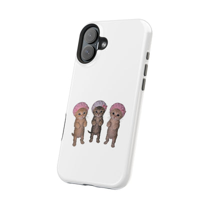 Cute Standing Kittens with Shower Caps  Phone Case