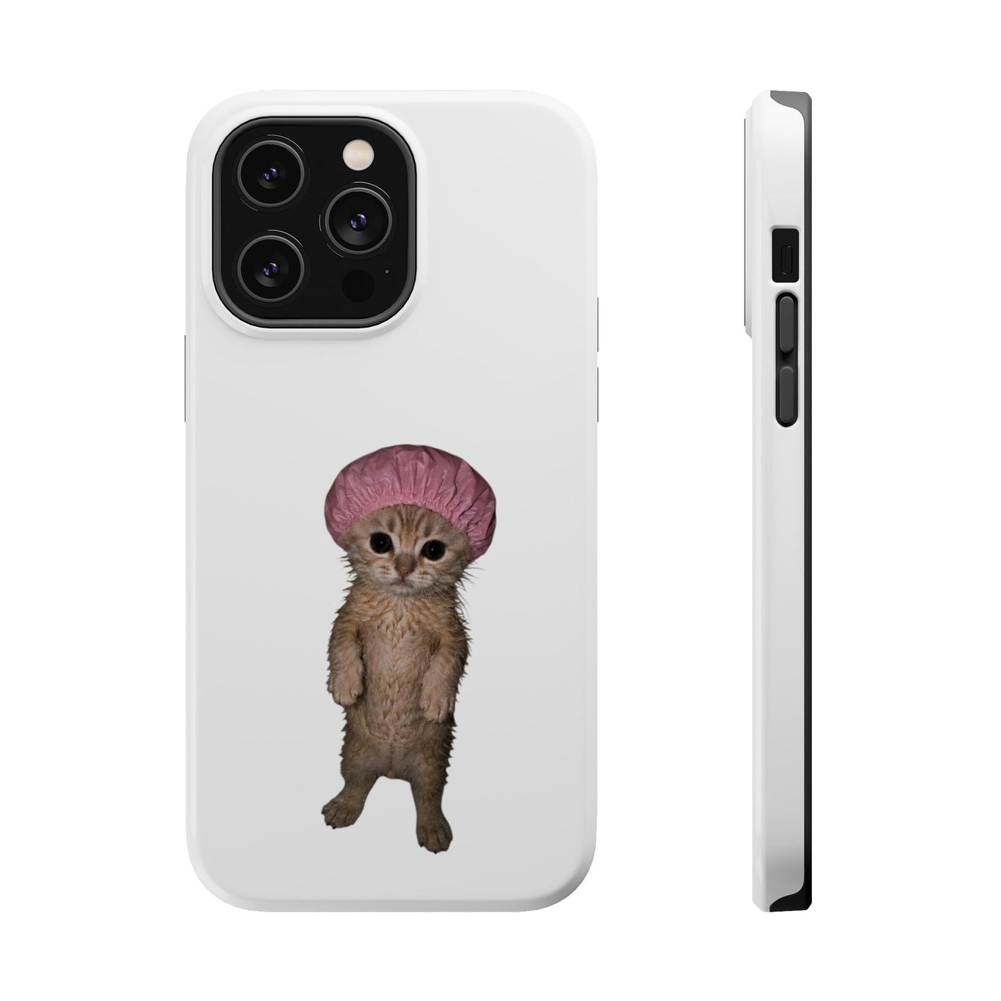Cute Kitten in Shower Cap  Magnetic Impact-Resistant