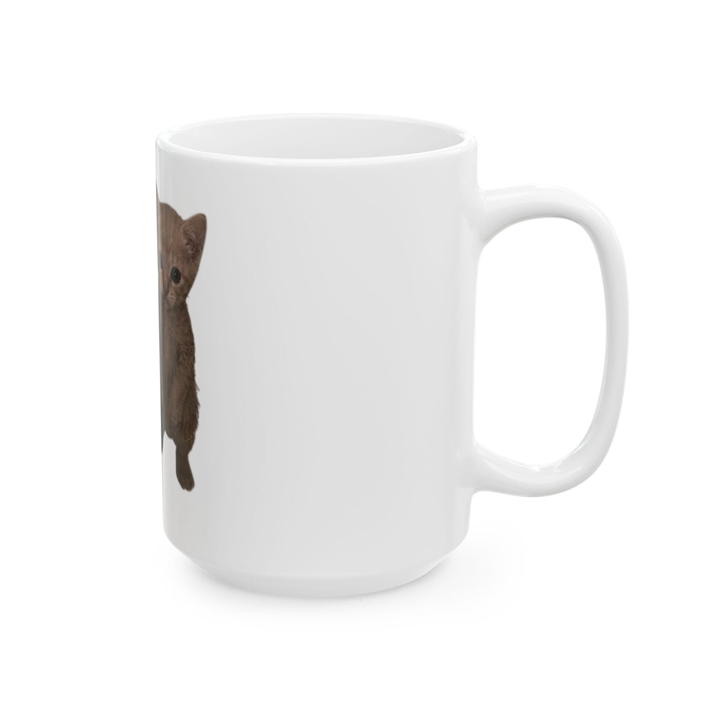 Cute Black & Brown Cat Pair Ceramic Mug  (11oz, 15oz)