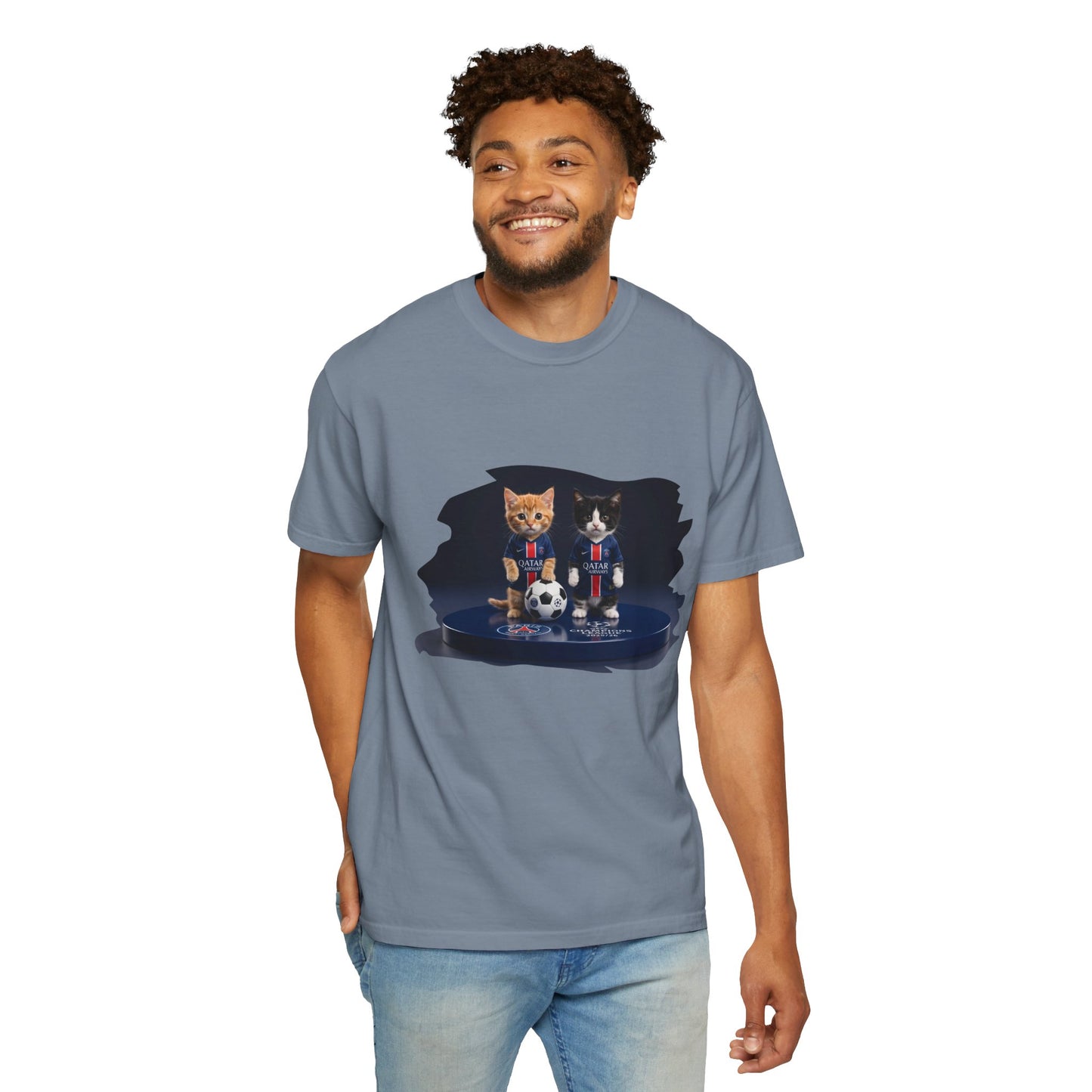 Cat Soccer Players T‑Shirt — Cute Kitten Football Graphic Tee